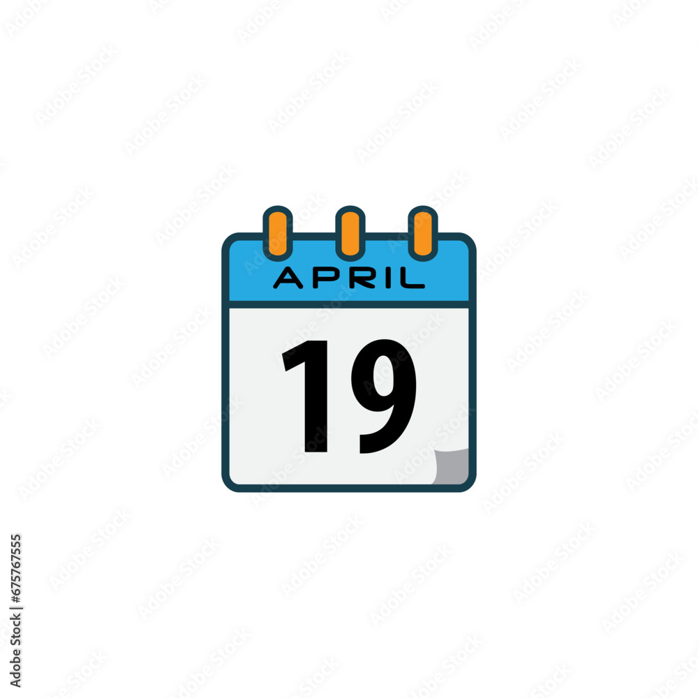 April date icon vector logo design template April date icon vector logo design template