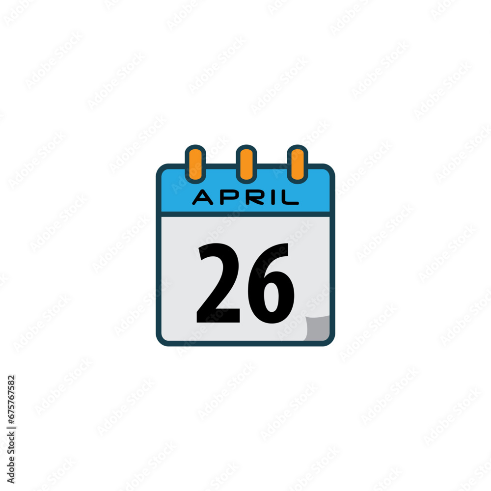 April date icon vector logo design template April date icon vector logo design template