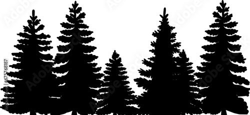 Christmas tree silhouette, on a white background vector photo