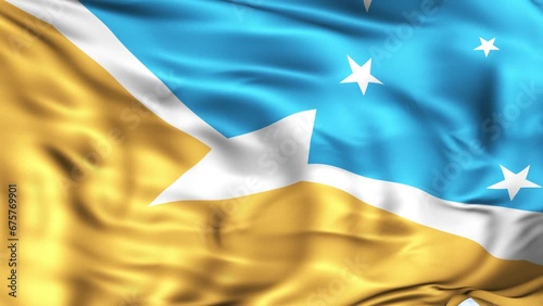 Tierra del Fuego Province Waving Flag Background photo
