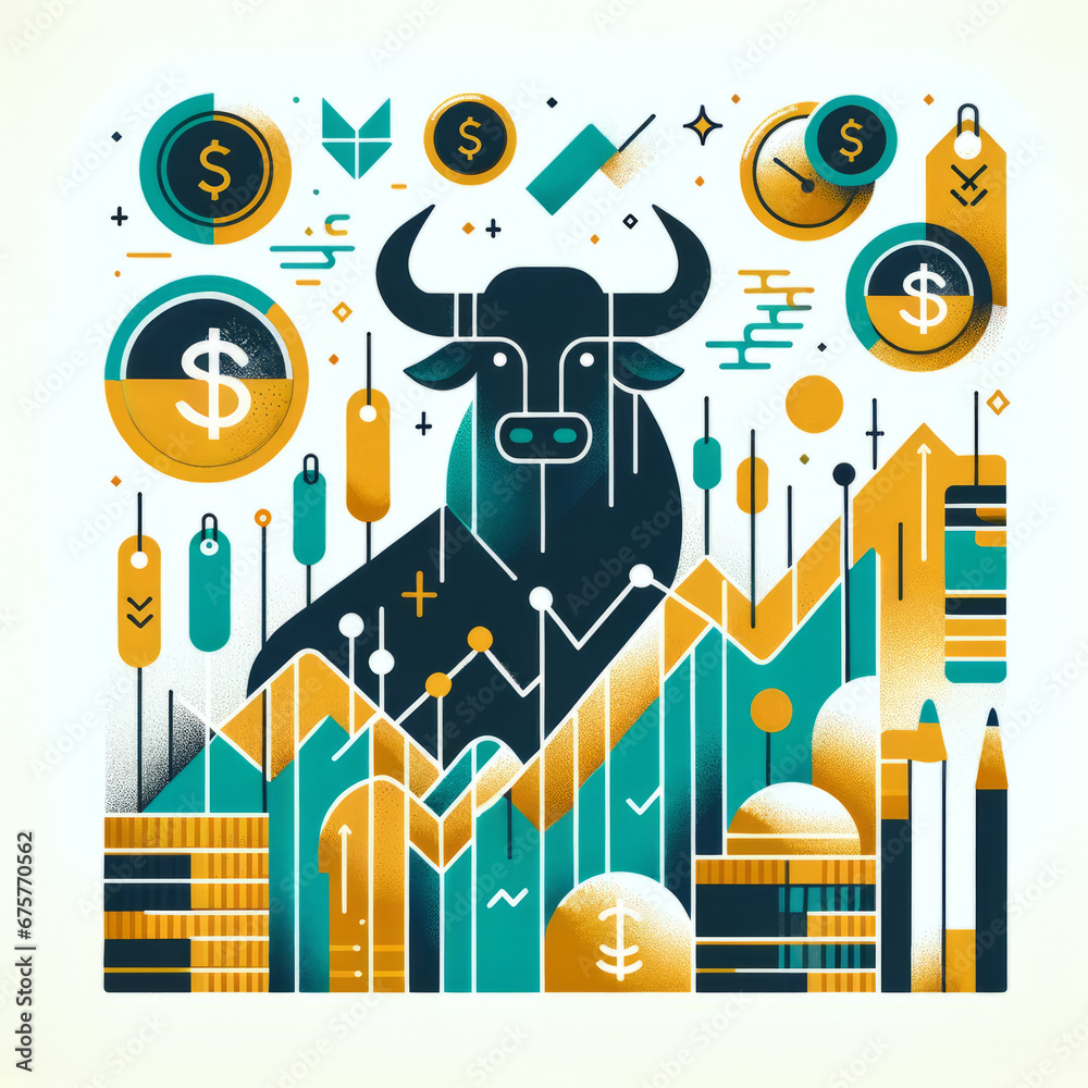 Obraz premium Dynamic Stock Market Investment Illustrations