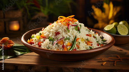 Kao Yam - Rice salad with various ingredients in Thailand.