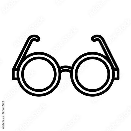 Glasses for the blind disability icon with black outline style. glasses, blind, vision, sunglasses, style, eye, disability. Vector Illustration
