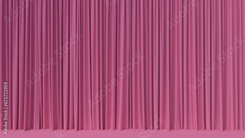 pink curtain backdrop 3D rendering