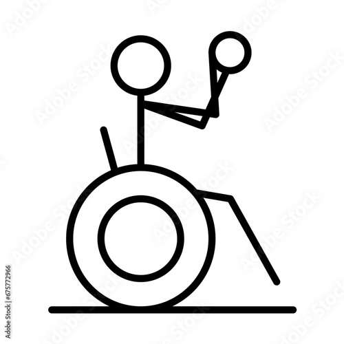 Disabled athletes disability icon with black outline style. athlete, sport, disability, man, exercise, training, disabled. Vector Illustration