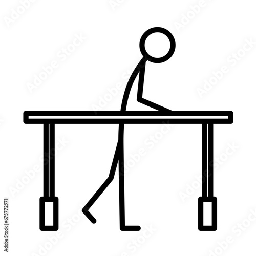 Rehabilitation disability icon with black outline style. medical, patient, rehabilitation, physiotherapy, care, doctor, clinic. Vector Illustration