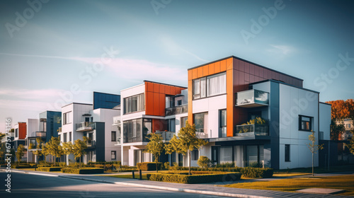 Building beautiful modern housing estate photo