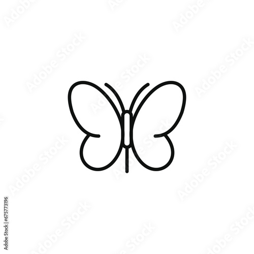 Butterfly line icon isolated on white background