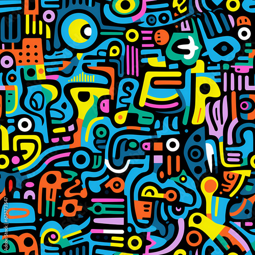 illustration_of_colorful_doodle_line_art_print