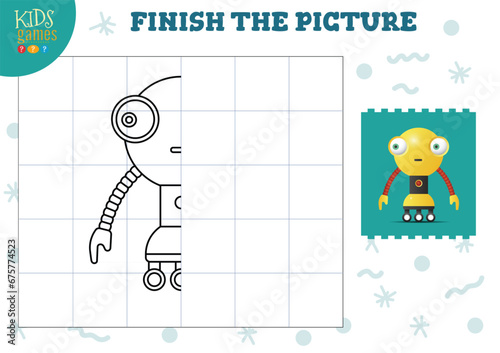 Copy and complete the picture vector blank game, illustration.