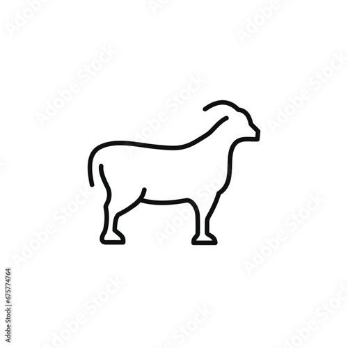 Goat line icon isolated on white background