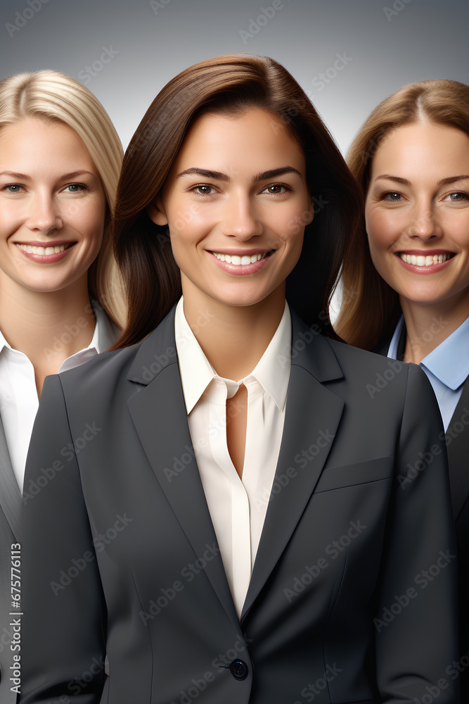 Group Of Businesswoman With Office Background, Empowered Women in Business: Corporate Group Portrait Group Of Businesswoman With Office Background, Empowered Women in Business: Corporate Group Portrait