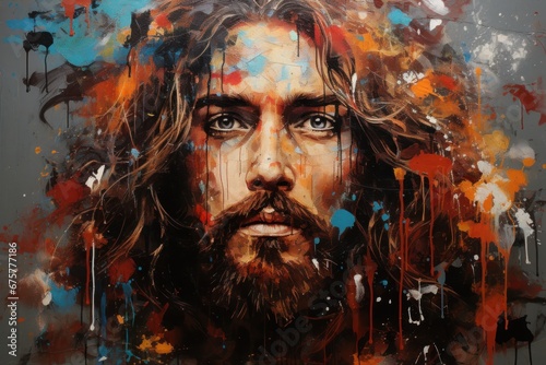 Jesus graffiti on the wall 