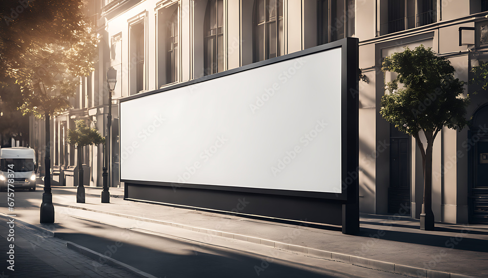 blank white A Billboard in the street environment mockup