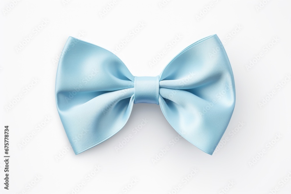 Naklejka premium A blue bow tie on a white surface