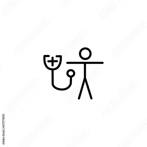 health check line icon white background