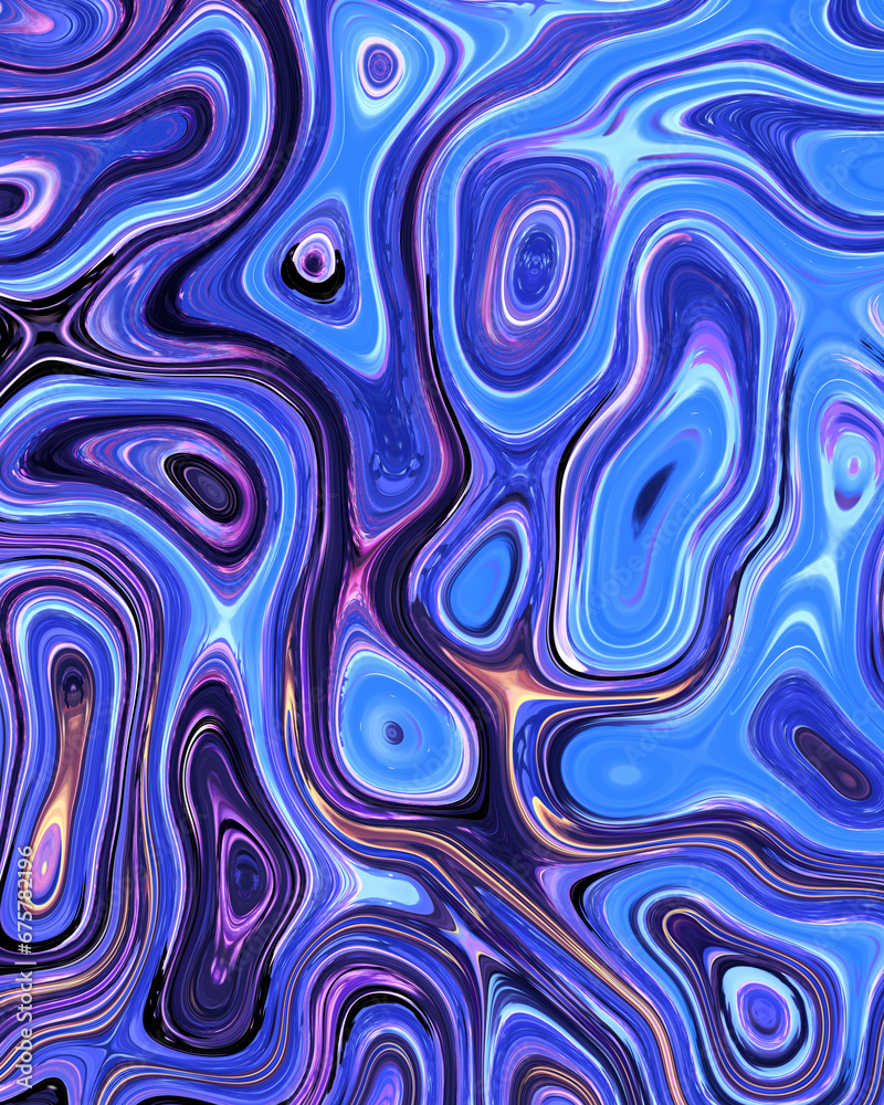 Abstract liquid space pattern art with circles and waves Abstract liquid space pattern art with circles and waves