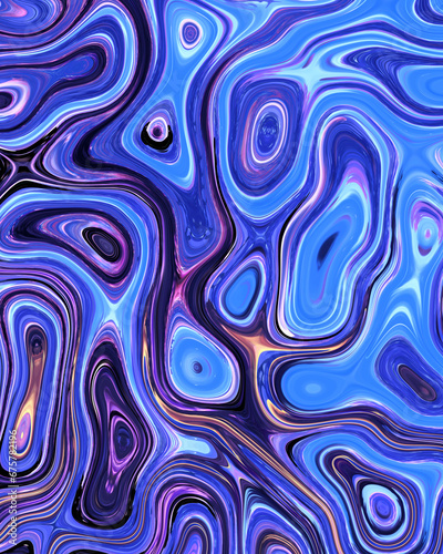 Abstract liquid space pattern art with circles and waves