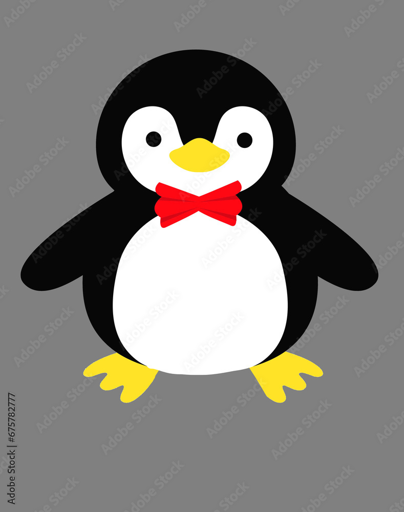 Naklejka premium penguin CUTE cartoon hand drawn 