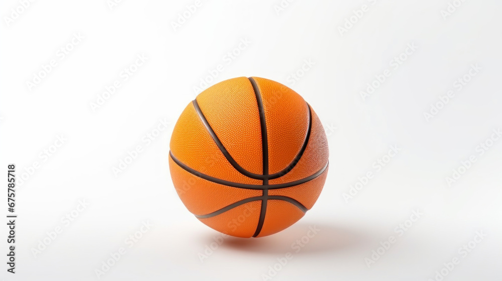 One basketball ball on isolated white background