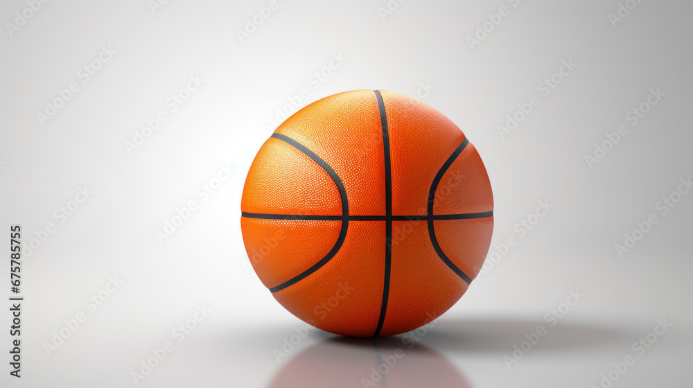 One basketball ball on isolated white background