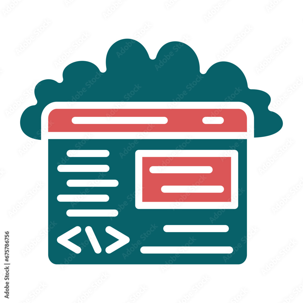 Vector Design Cloud Coding Icon Style Vector Design Cloud Coding Icon Style