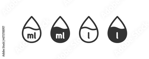 Liter, ml icon. Vector illustration design. photo