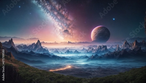 Celestial Horizons  Where Cosmic Wonders Meet Earthly Beauty