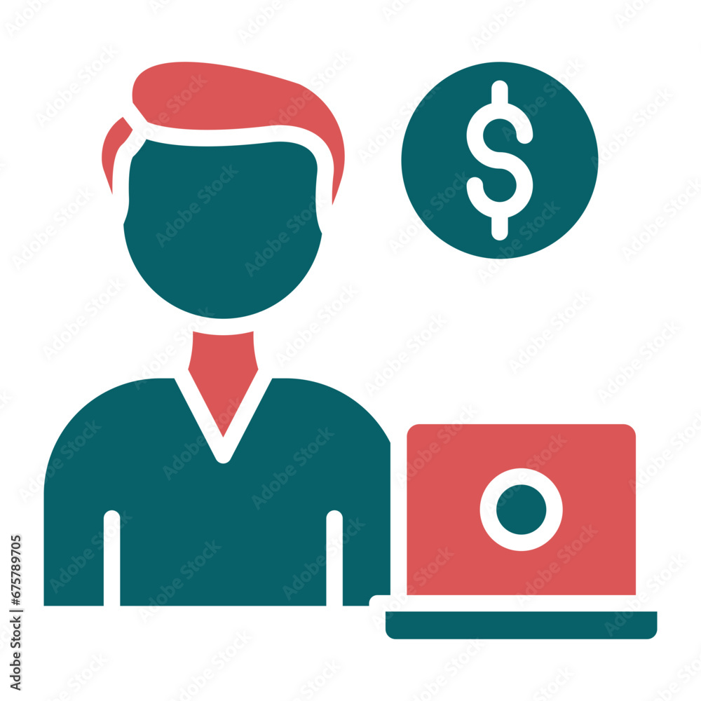 Vector Design Freelancer Male Icon Style Vector Design Freelancer Male Icon Style