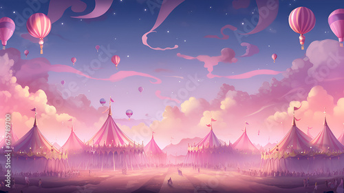 pink circus festival banner 