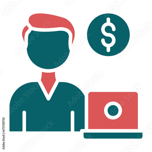Vector Design Freelancer Male Icon Style