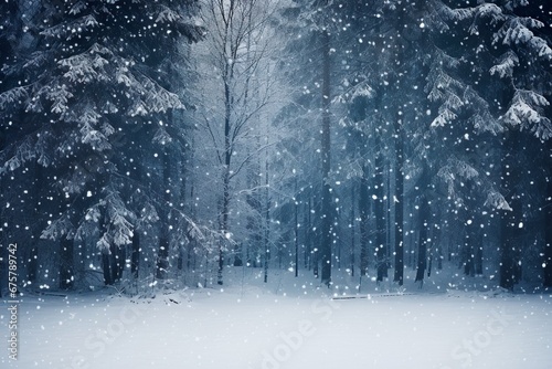 雪の森の背景素材03