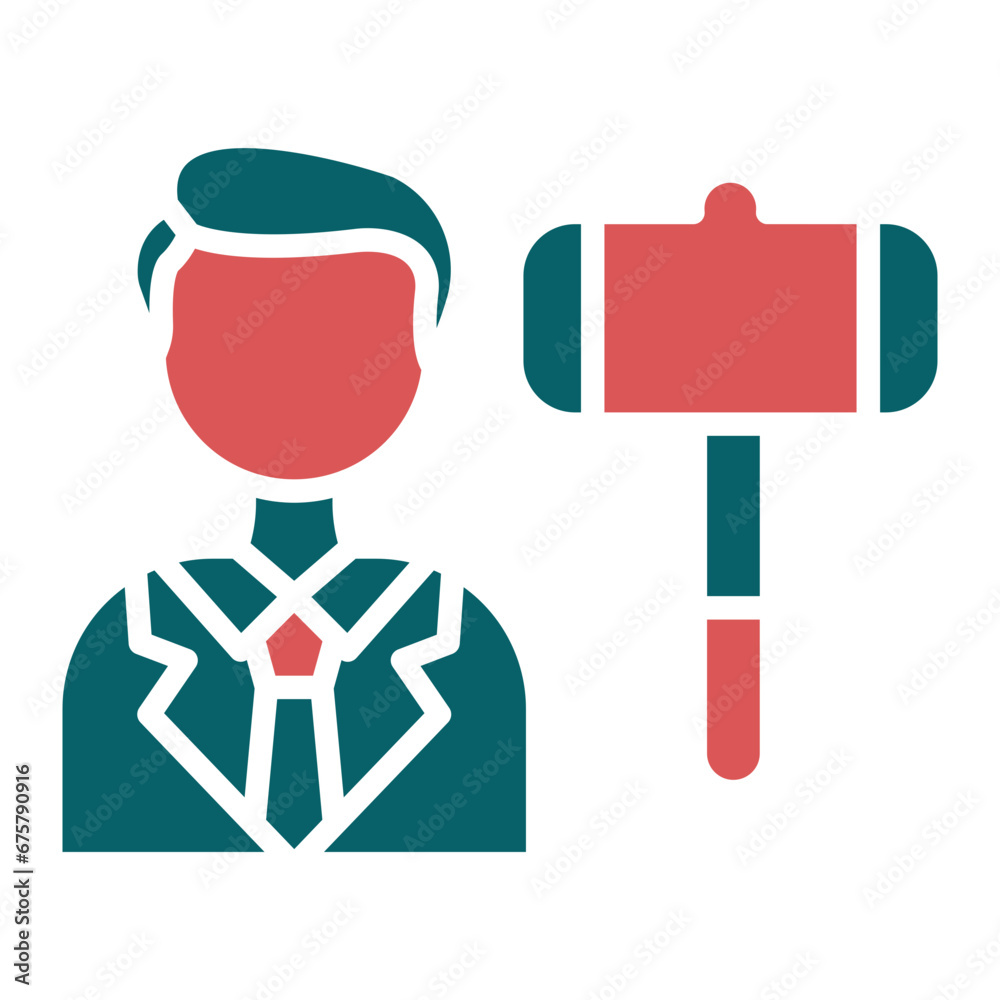 Vector Design Auctioneer Male Icon Style Vector Design Auctioneer Male Icon Style