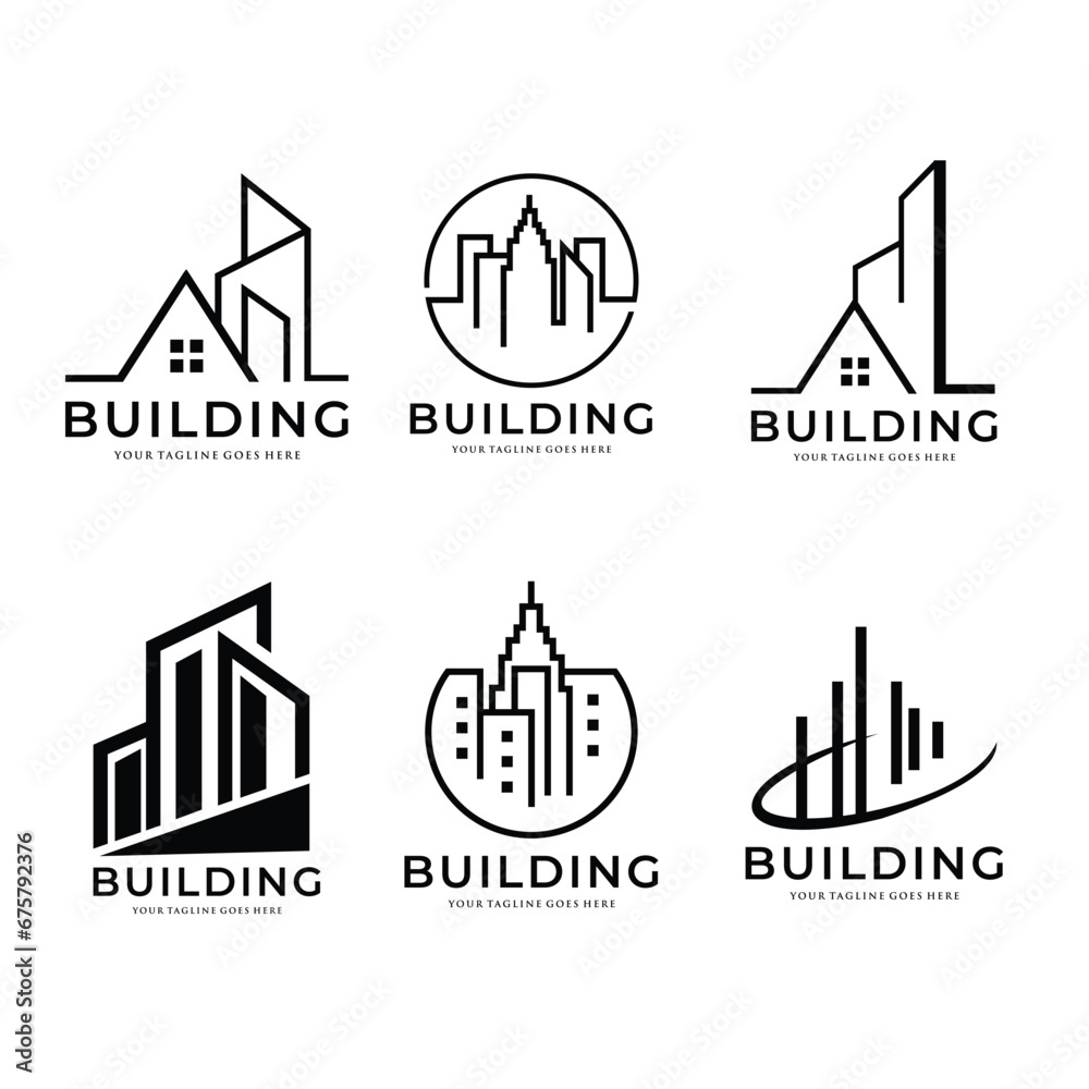 Real Estate Logo Set/Creative Home Logo Collection/Abstract Building Logo Set