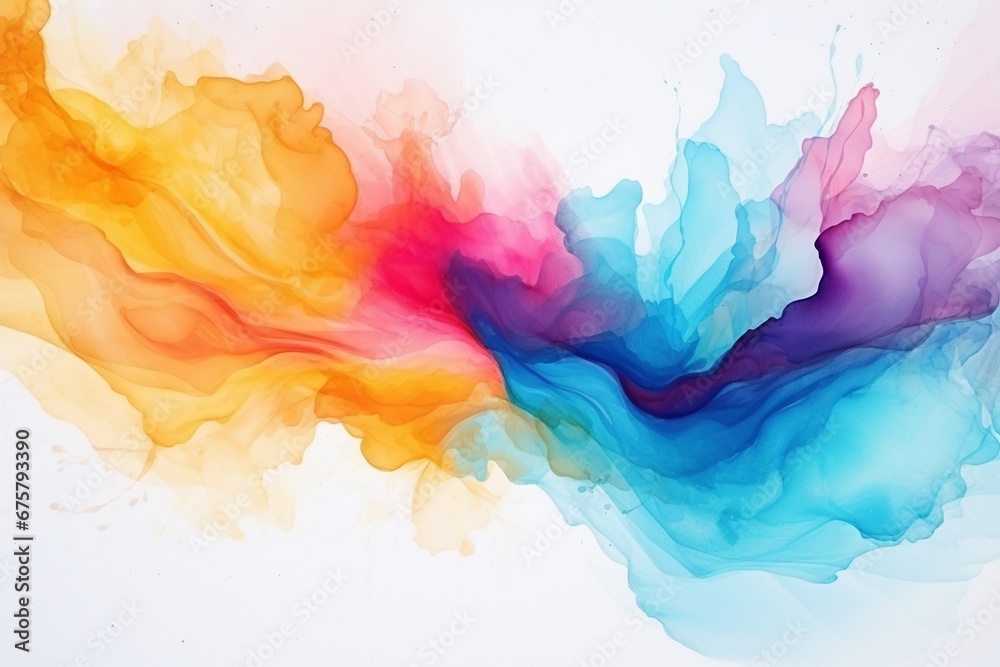 Vivid Whirl: Abstract Watercolor Background Bursting with a Spectrum of Colors