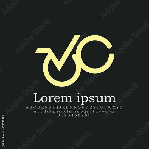 VO , VC VOO Logo Design with Alphabet