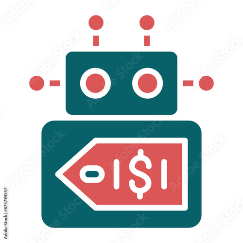 Vector Design Robot Cost Icon Style