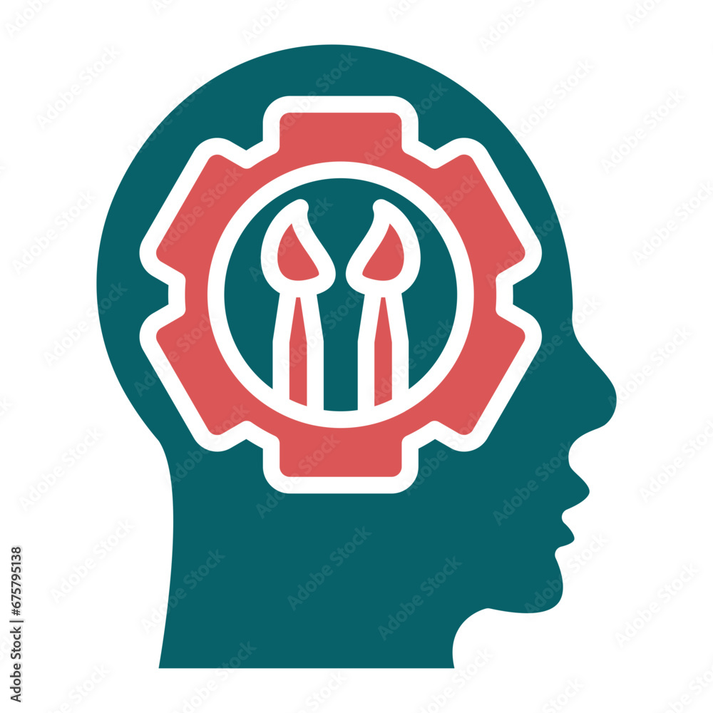 Vector Design Artistic Thinking Icon Style Vector Design Artistic Thinking Icon Style