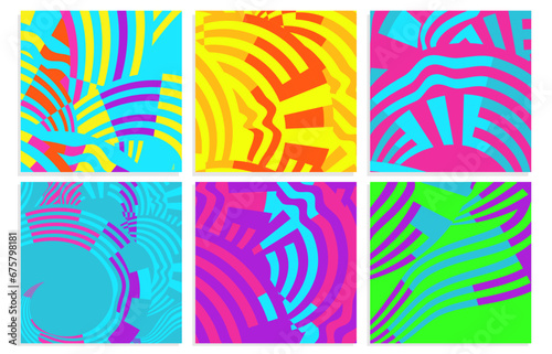 mid-century modern colorful dynamic vector set backgrounds
