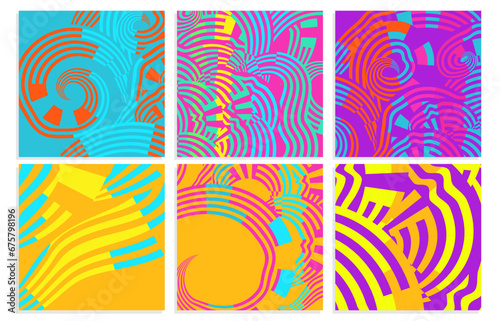 mid-century modern colorful dynamic vector set backgrounds
