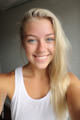 Blonde Beauty Close-Up Portrait, Raw Selfies of random people