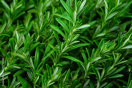 Aromatic Abundance  Fresh Rosemary Leaves Filling the Frame  a Celebration of Fragrant Fresh Herbs