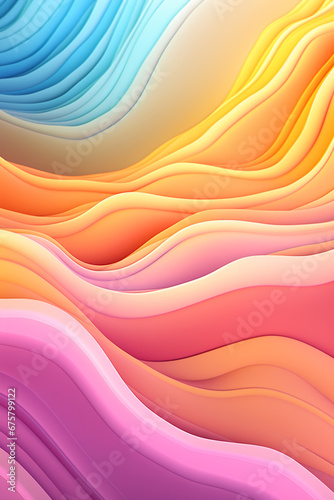 3d wave colorful pastel background