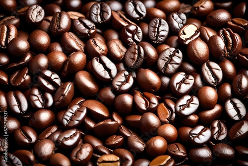 coffee beans background generated by AI technology
