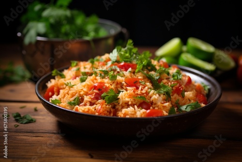 Mexican Fiesta: Rice with Tomatoes, Onion, and Cilantro