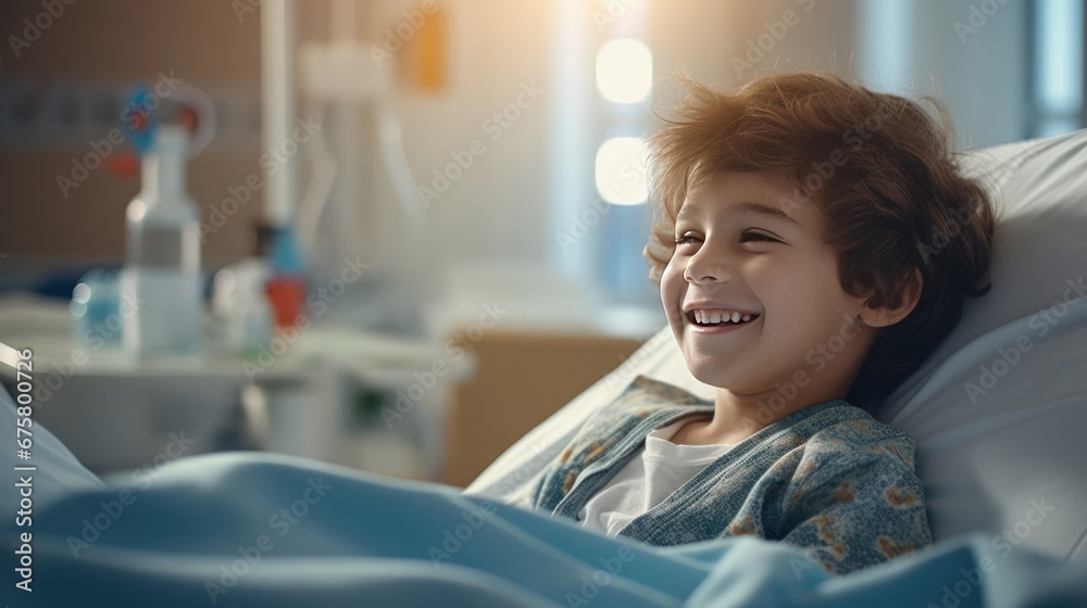 Smiles of a well-healed child patient about to be discharged from the hospital. Smiles of a well-healed child patient about to be discharged from the hospital.