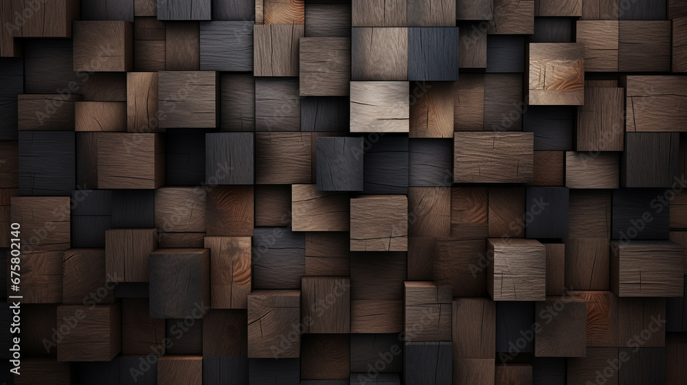 Wooden cubes pattern background Wooden cubes pattern background