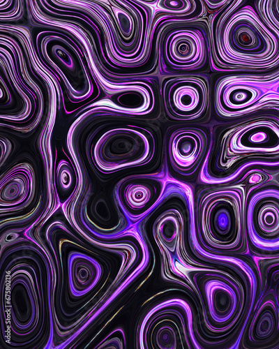 Abstract liquid space pattern art with circles and waves