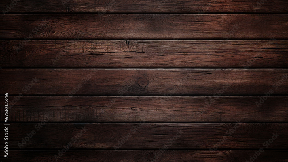 Naklejka premium Dark wooden texture and background.