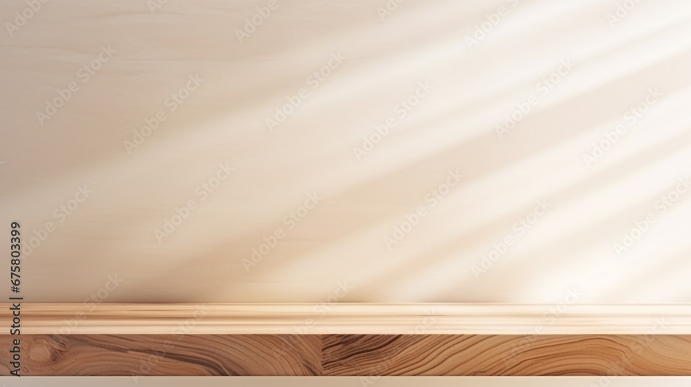 Empty minimal natural wooden table counter podium Empty minimal natural wooden table counter podium